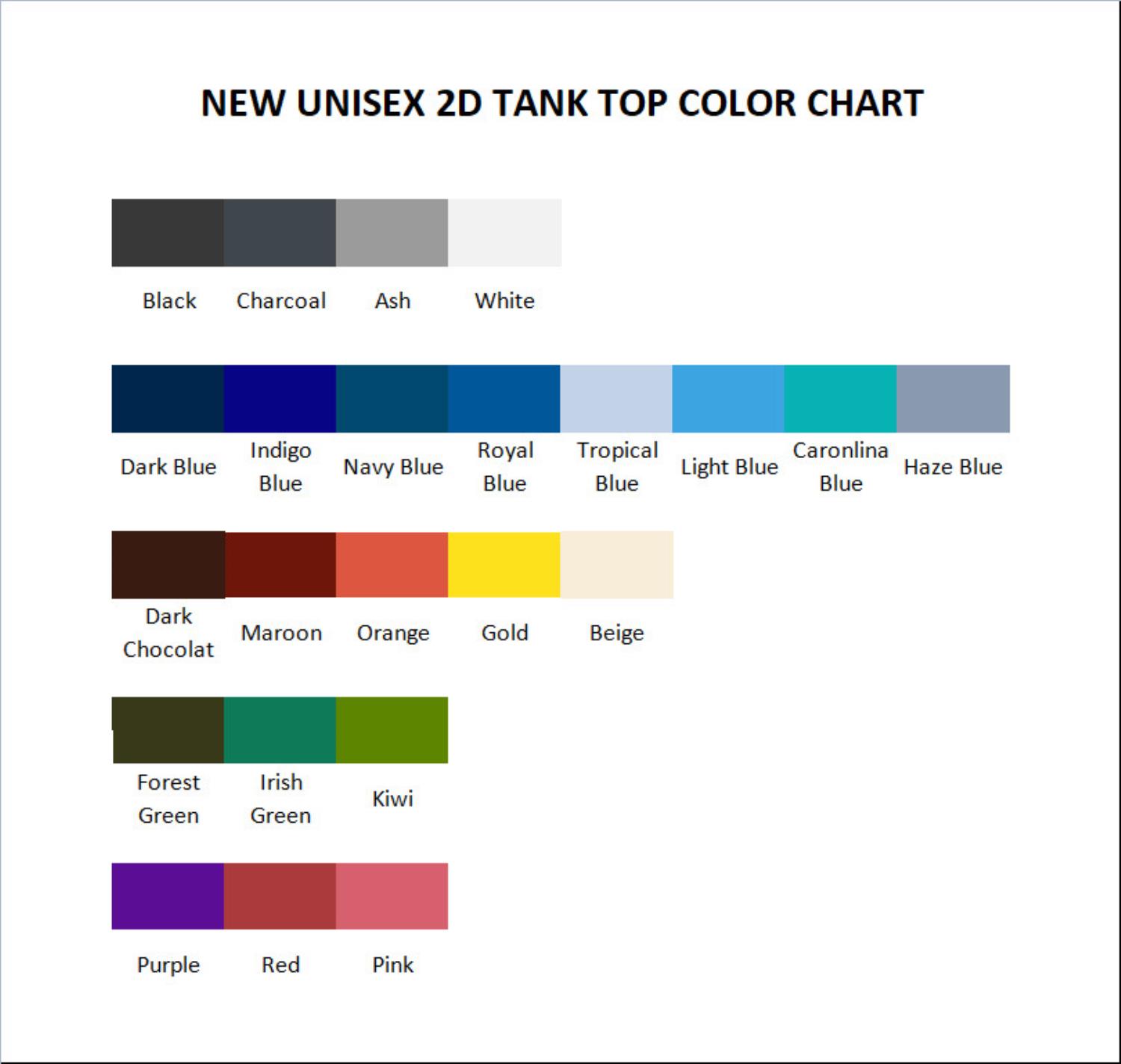 tank top color chart - Elden Ring UK Shop