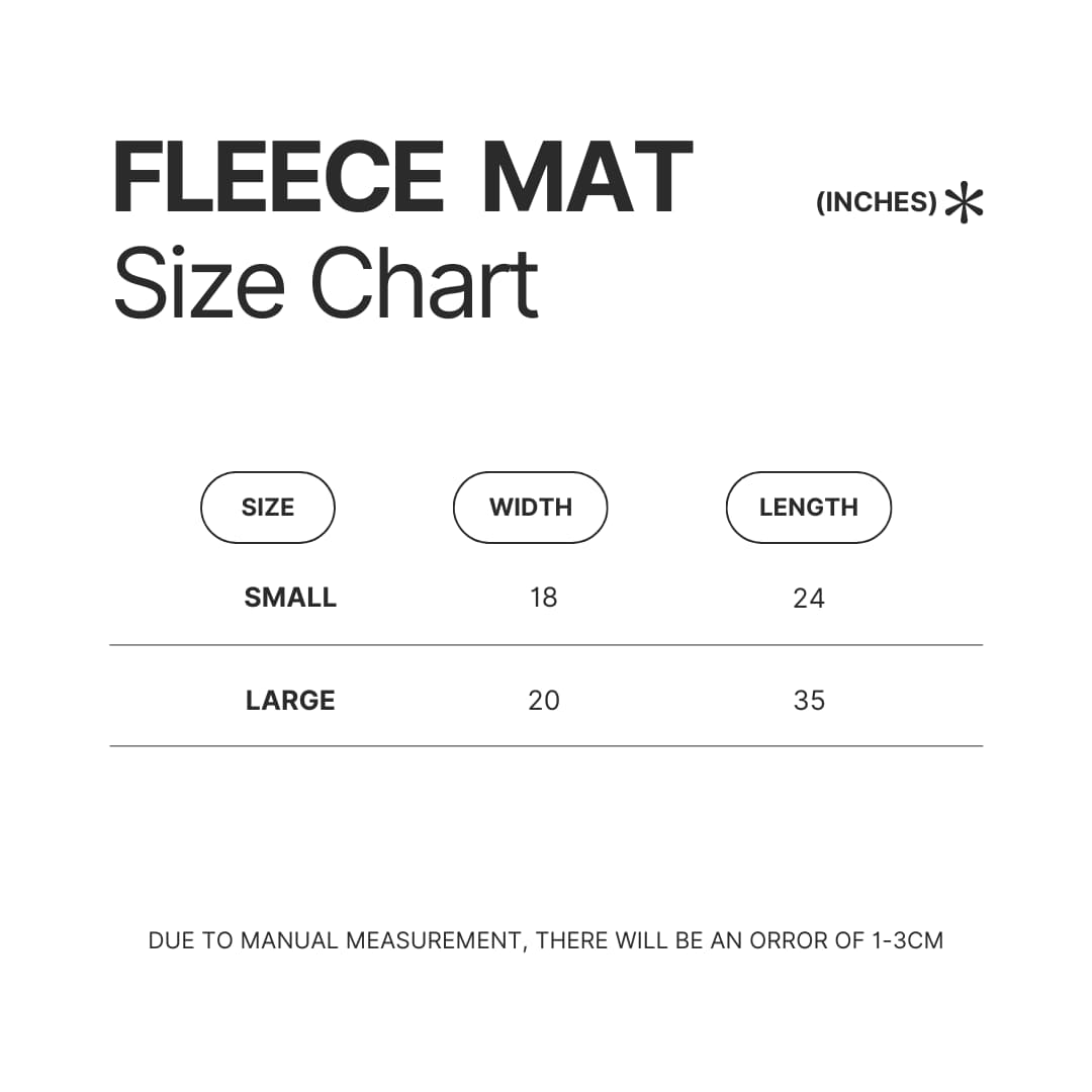 Fleece Mat Size Chart - Elden Ring UK Shop