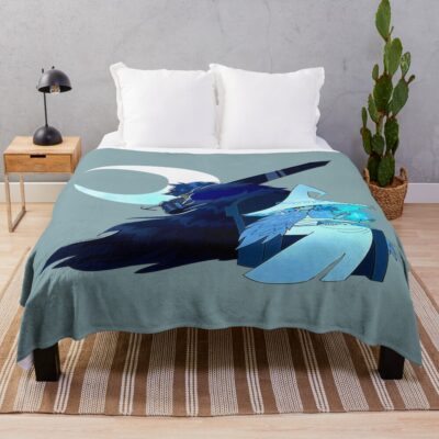 Wolf And Ranni The Witch Throw Blanket